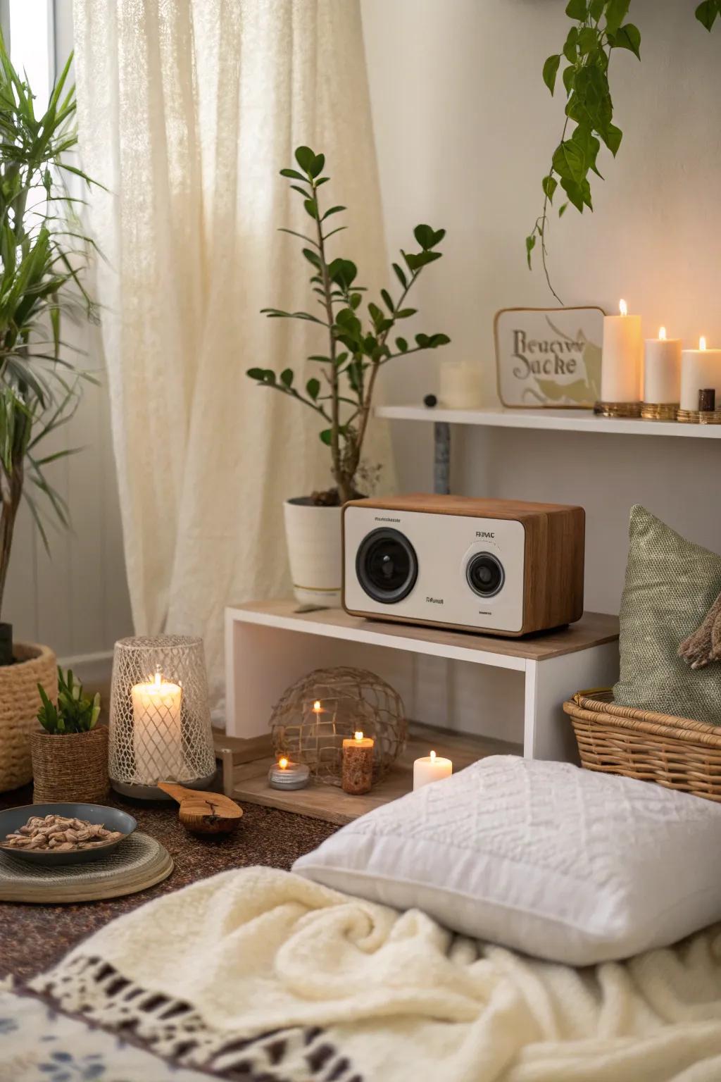 Gentle sound enhances tranquility.