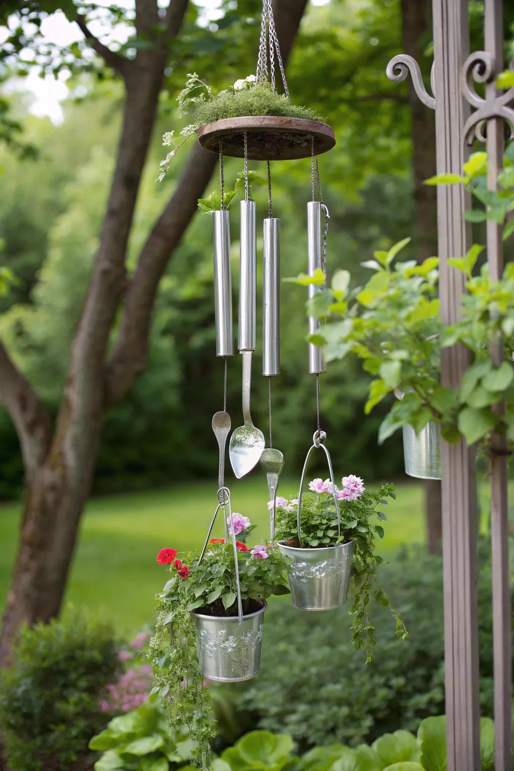 Herbs and silverware combine for a sensory delight.