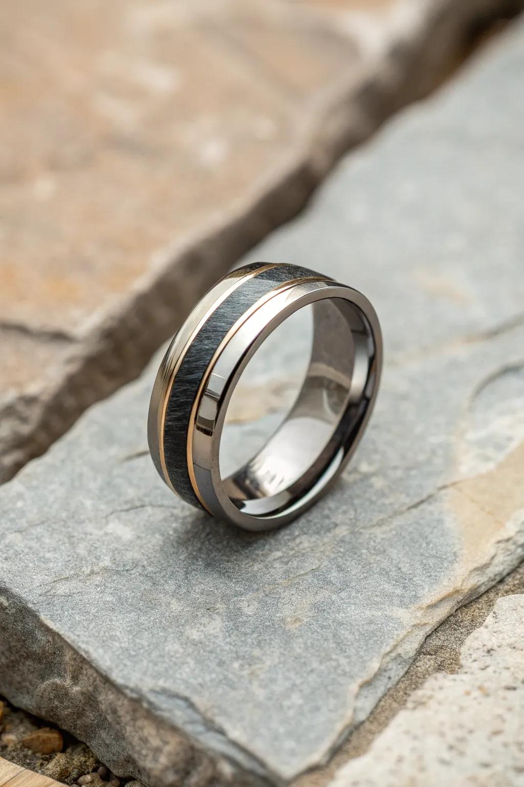 A dual-tone circle showcasing a blend of metals for added interest.