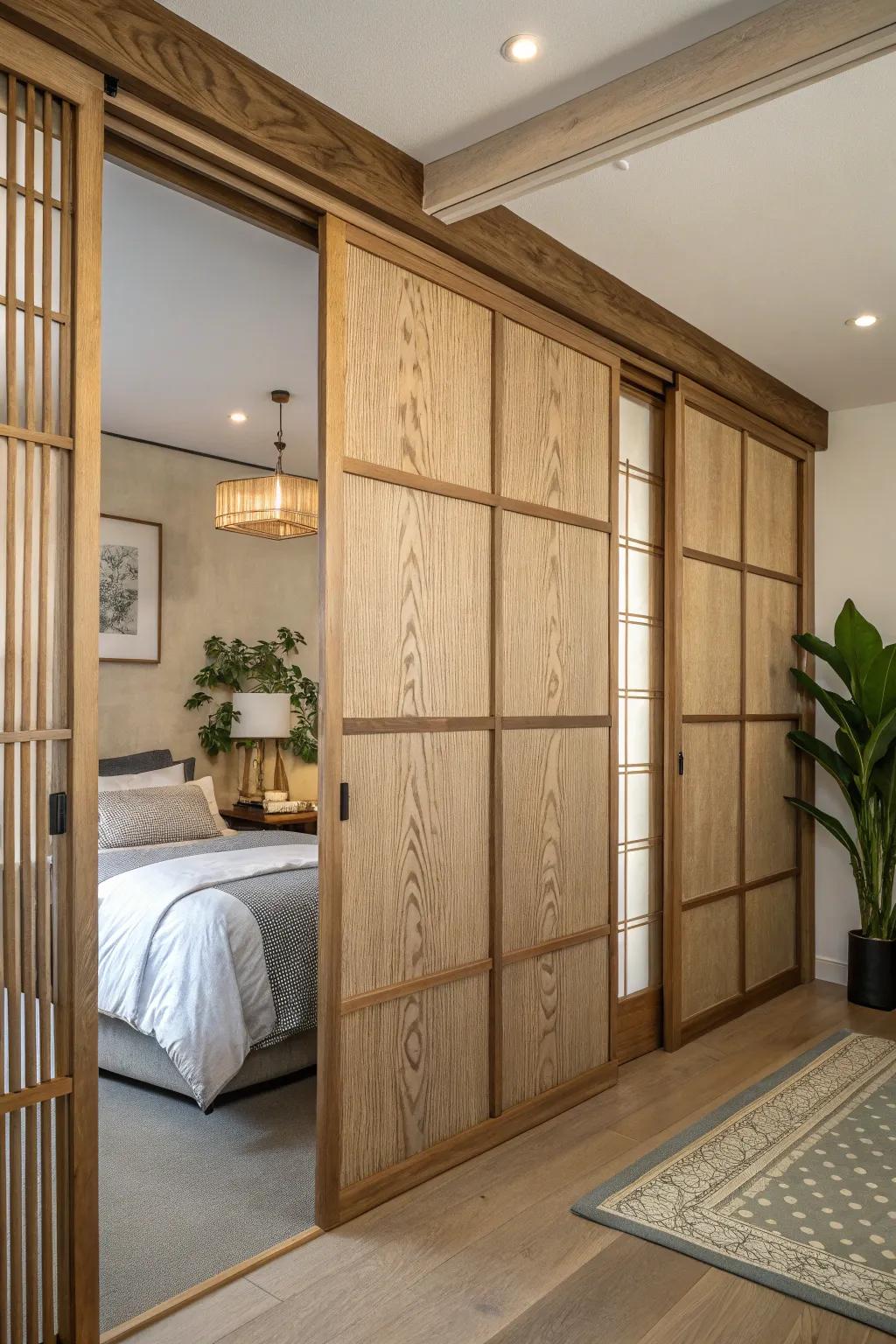 Organic inspired woodgrain for calmness.