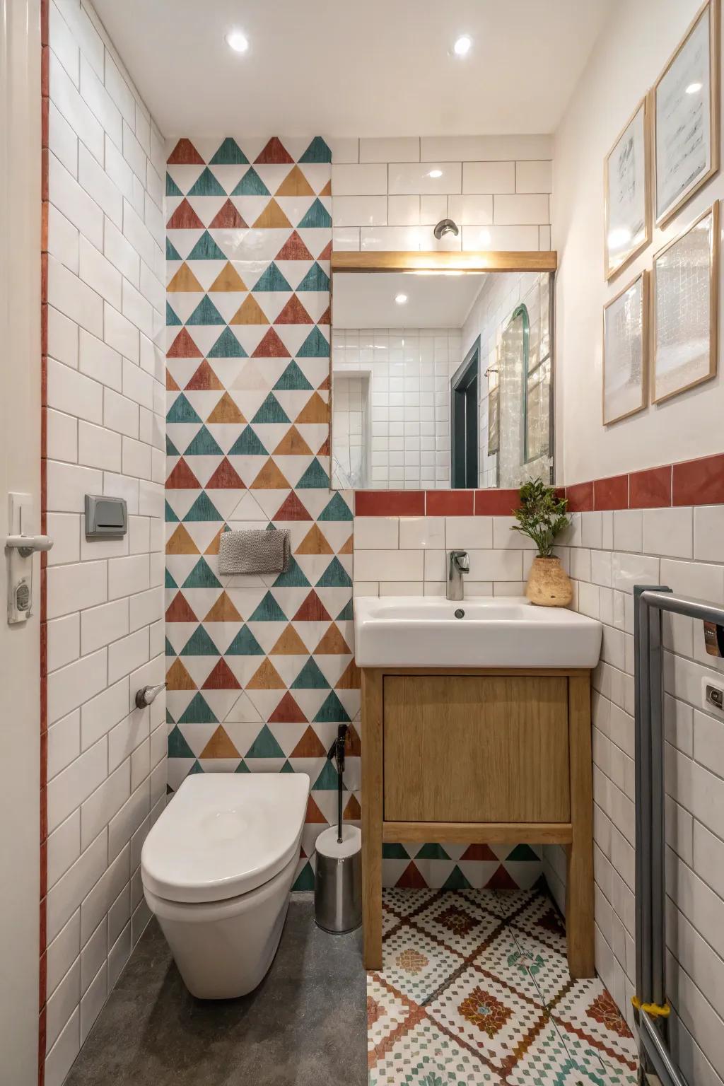 A feature wall introduces drama and design flair to small spaces.