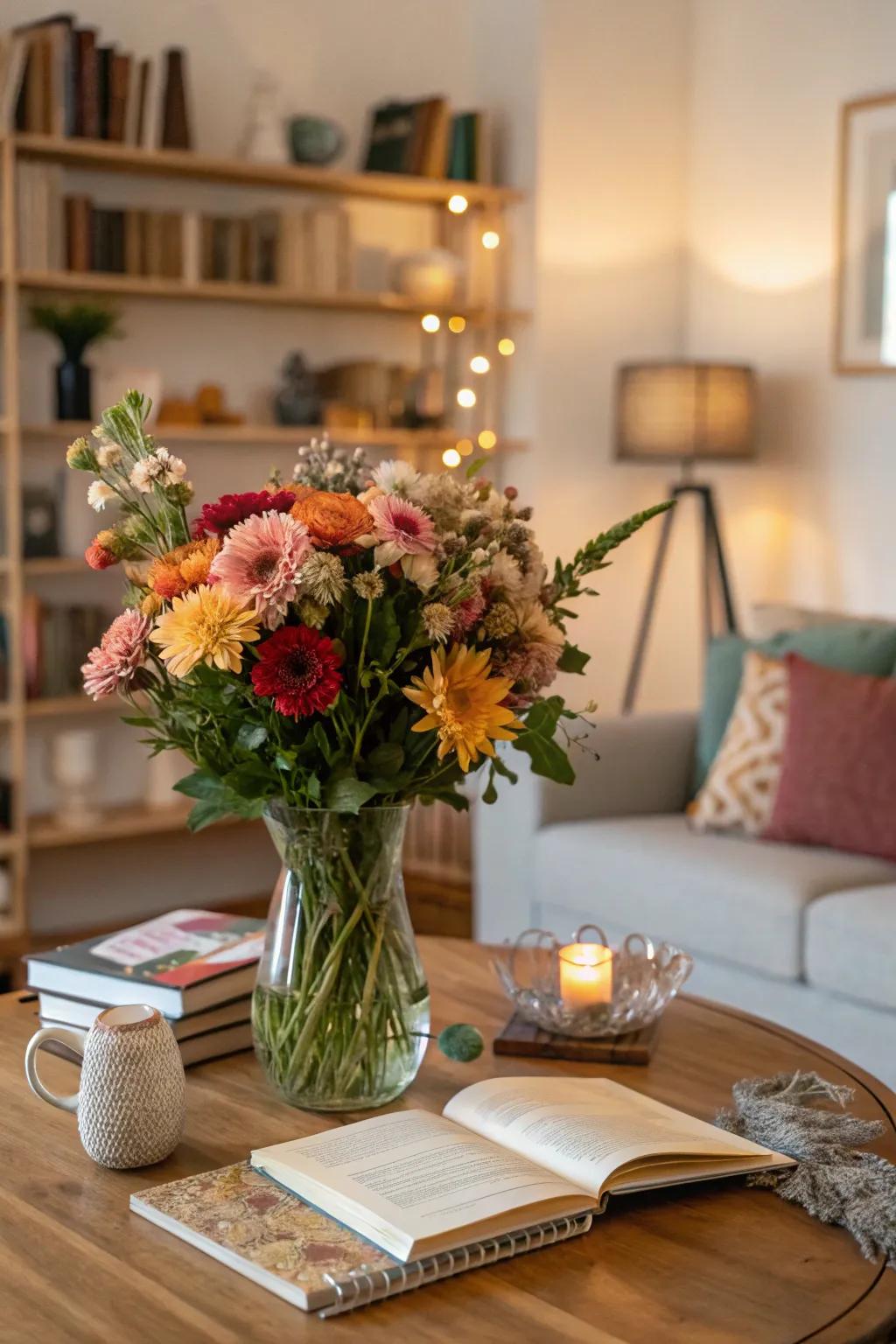 Seasonal blossoms inject vibrancy and freshness into your table arrangement.