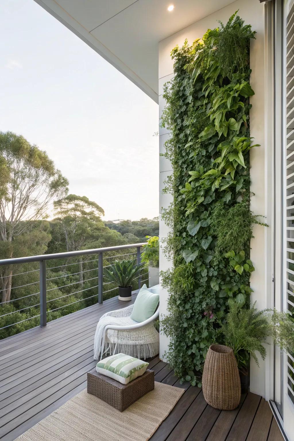 Green walls make the most of greenery and save area.