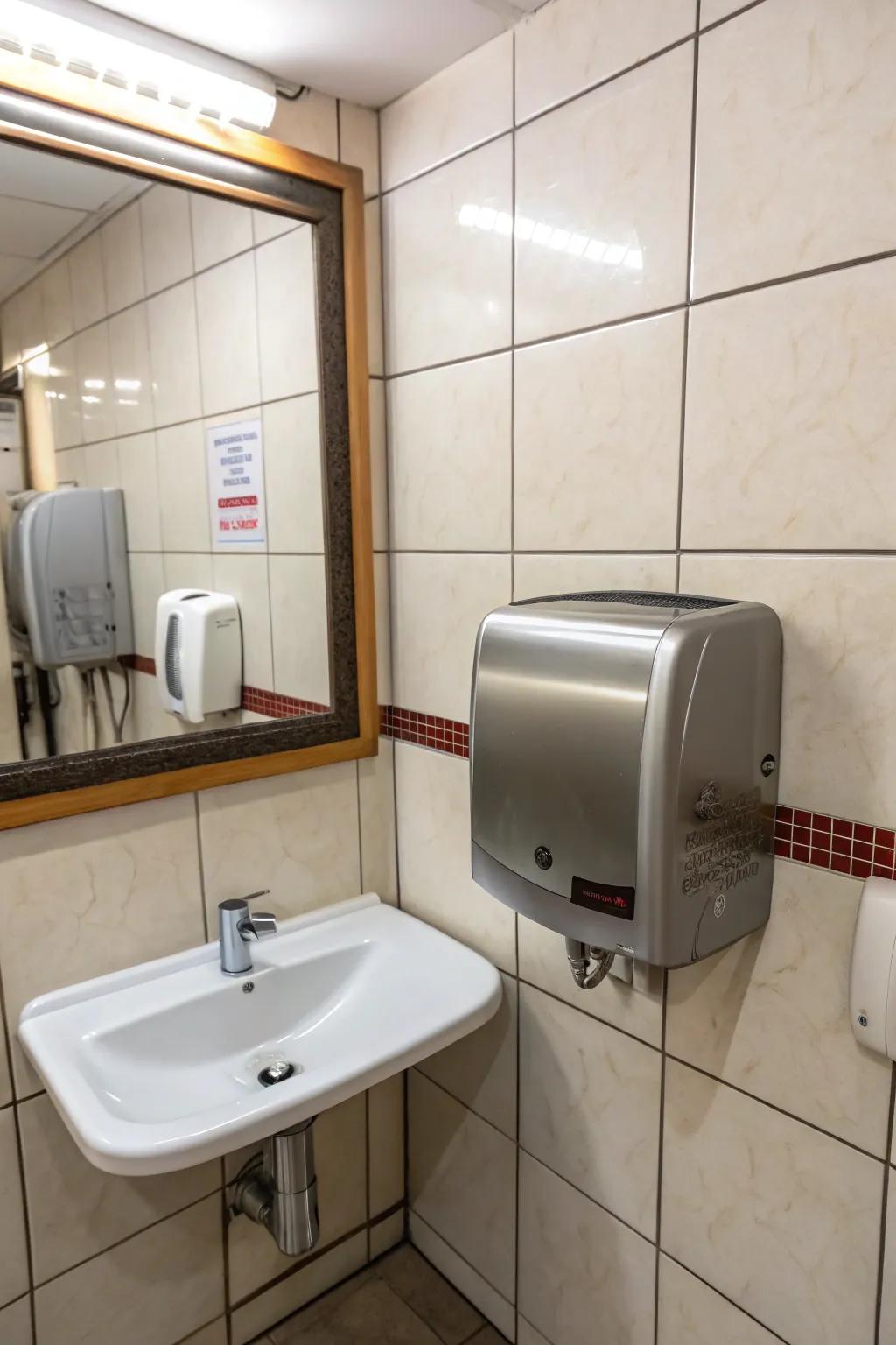 Modern hand dryers maintain clean and efficient spaces.