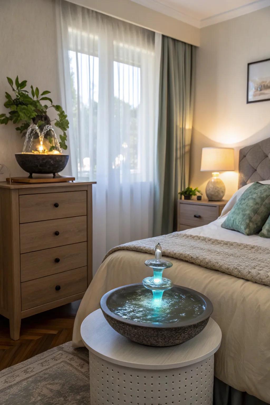 A water fountain introduces a unique element of tranquility and calm.