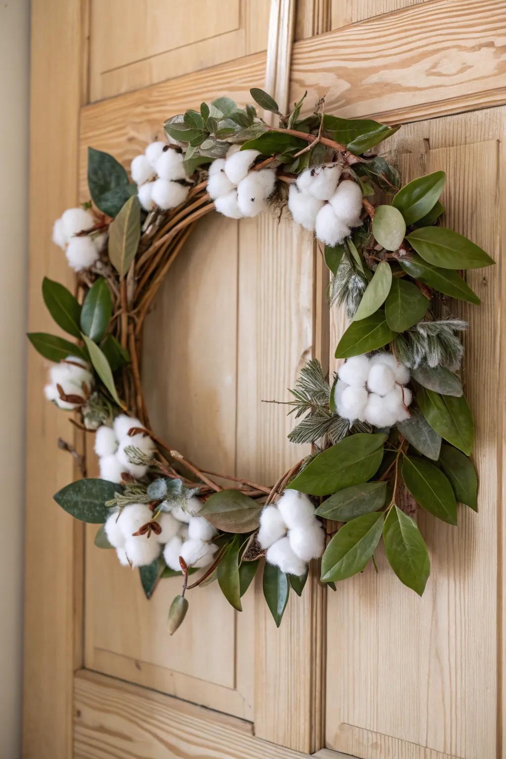 A minimalist wreath radiating sophistication and simplicity.