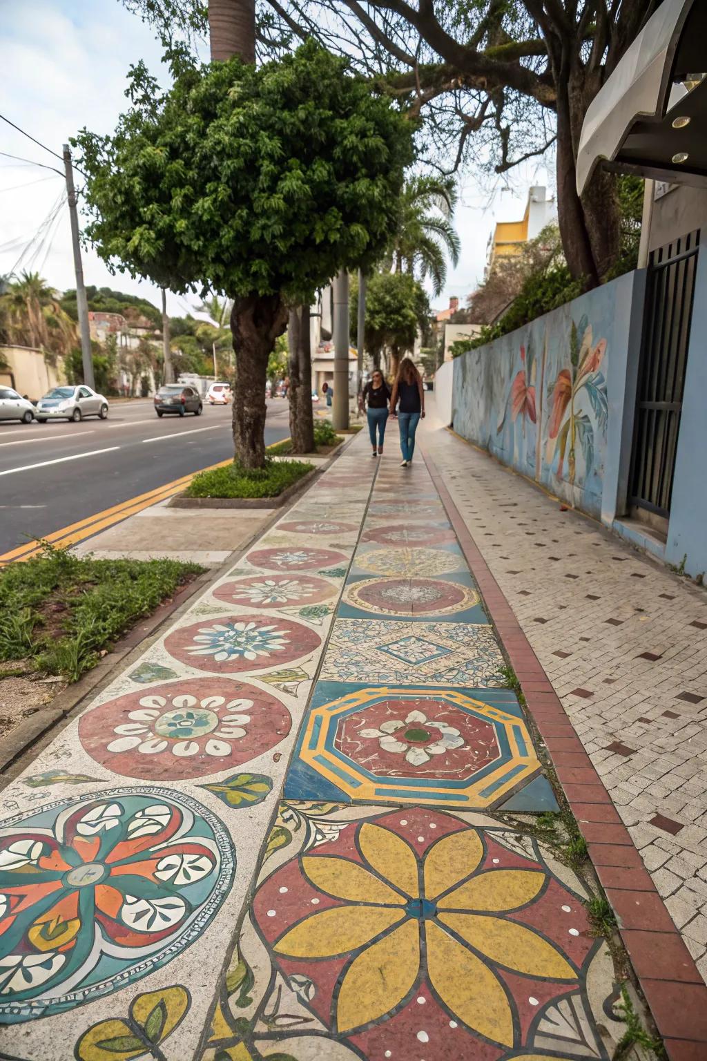 Artistic paving designs add a personal and eye-catching touch.