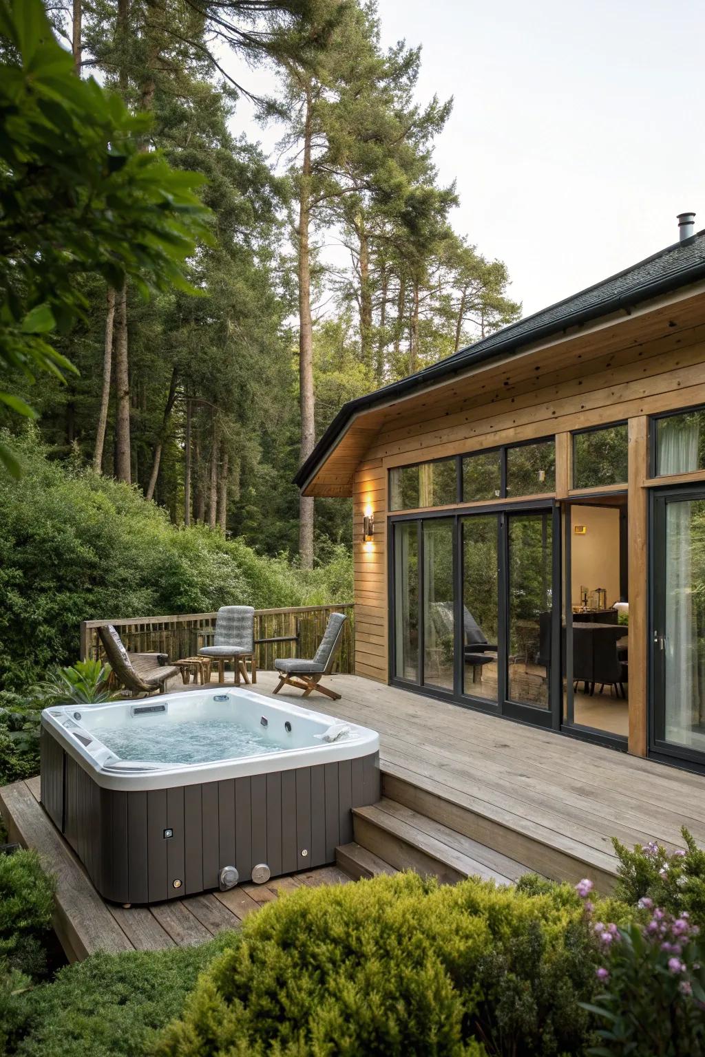 A spa tub transforms your summer house into an opulent getaway.