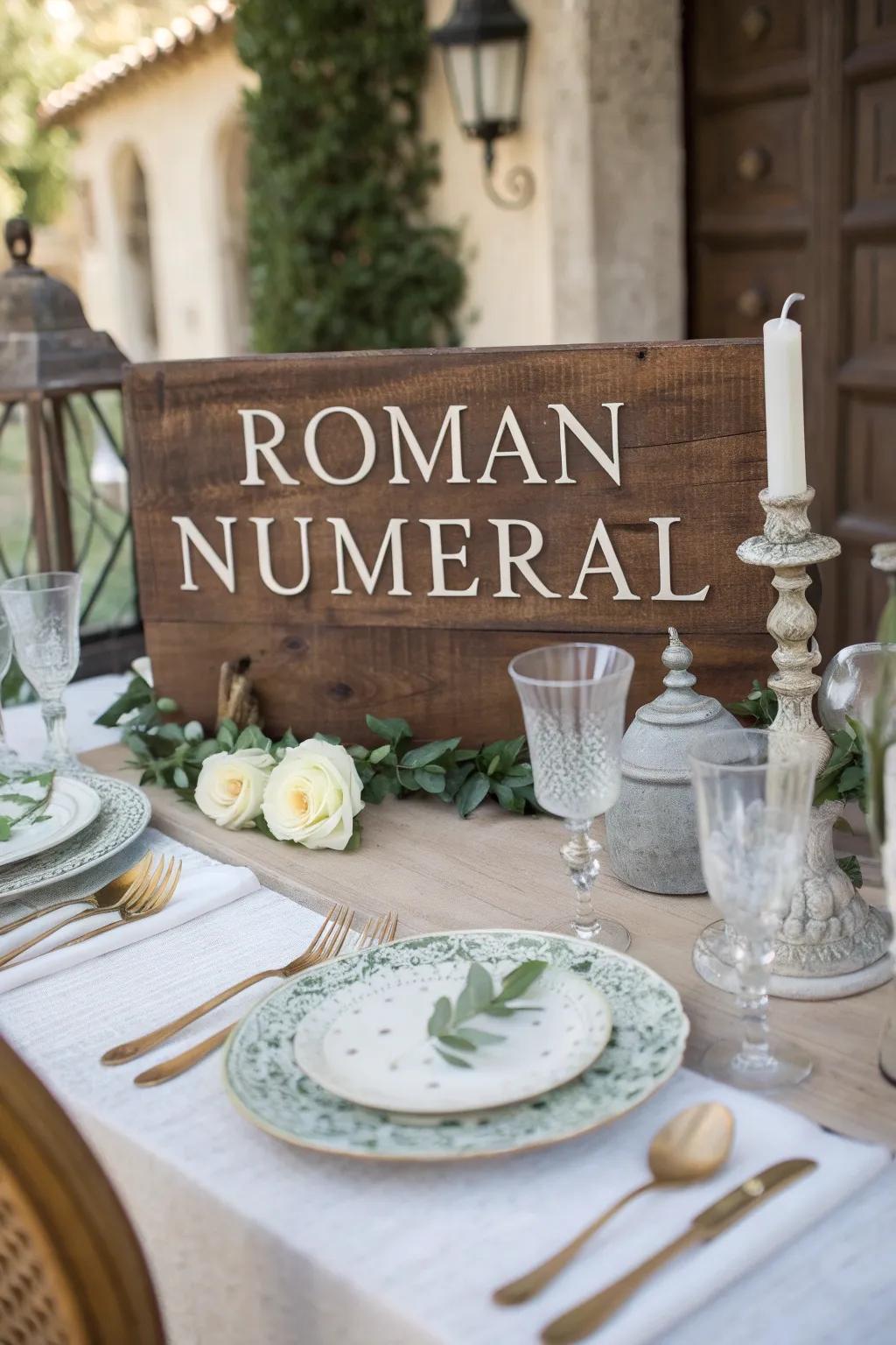 Antique numbering adds a classic, vintage note to your tables.