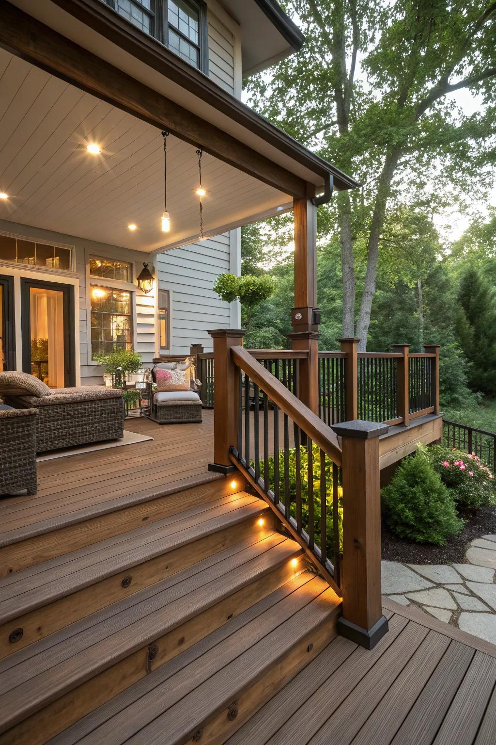 Merge modern and rustic with organic timber features.