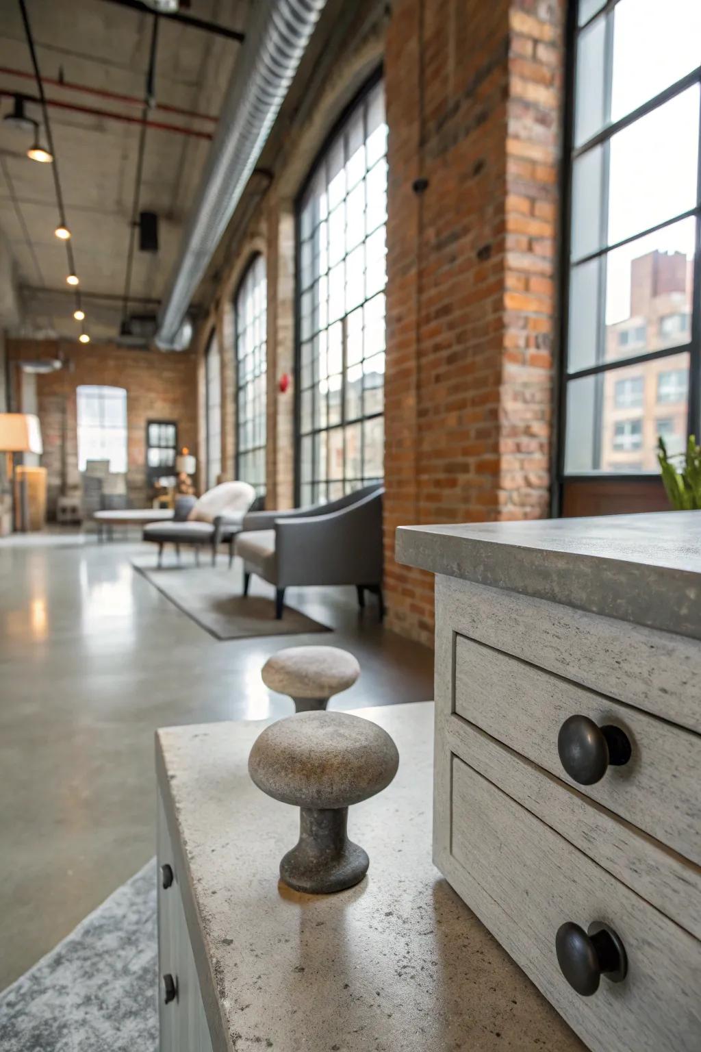 Urban chic with solidified mud knobs.