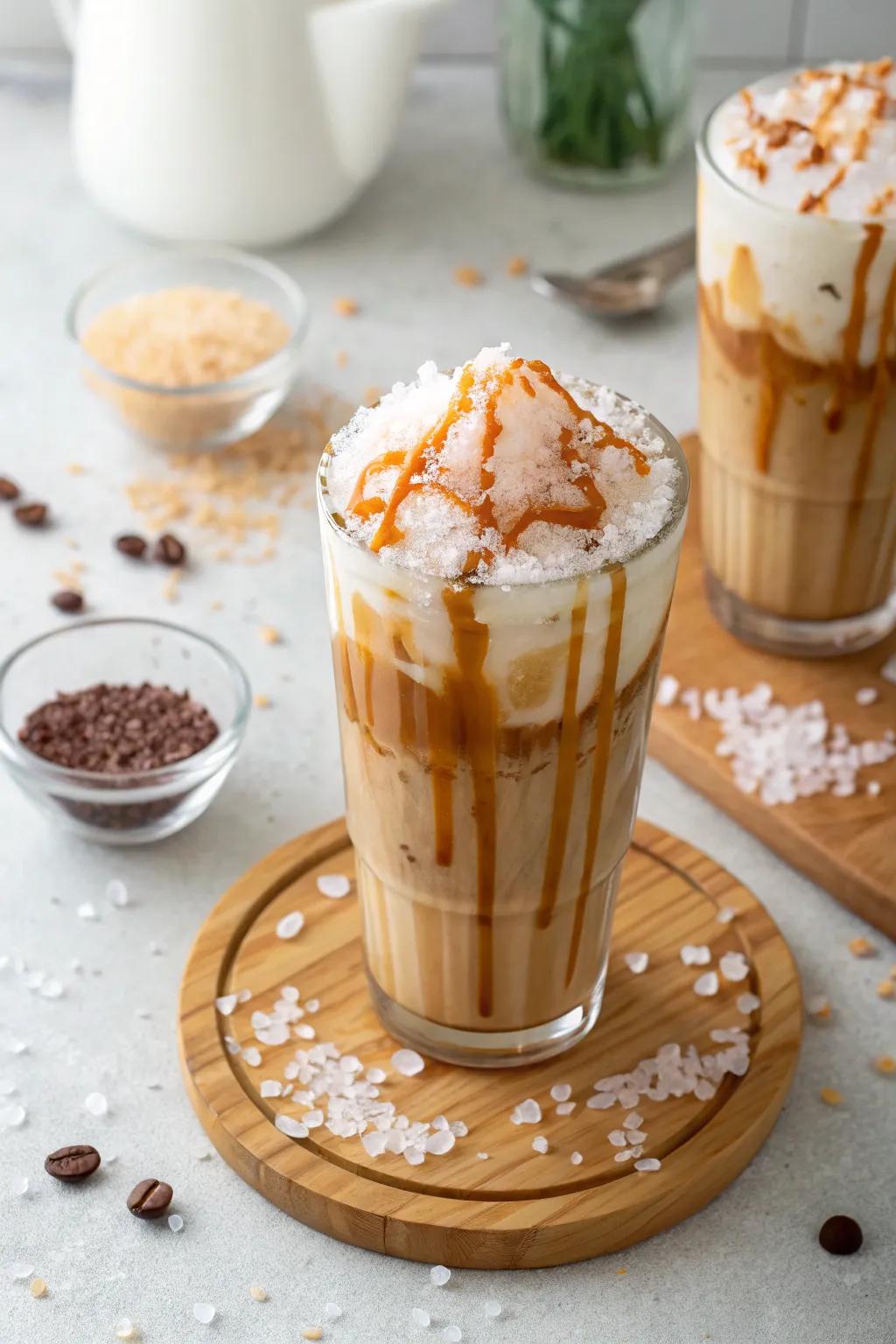 Sweetened Caramel Macchiato: evergreen elevated through a judicious crystalline dash