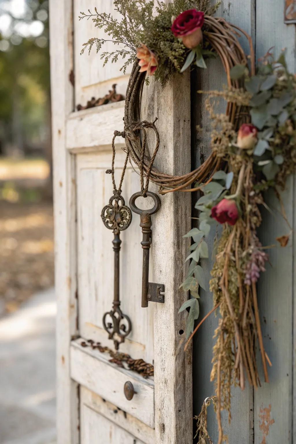 Vintage keys add a touch of whimsy and romance to your decor.
