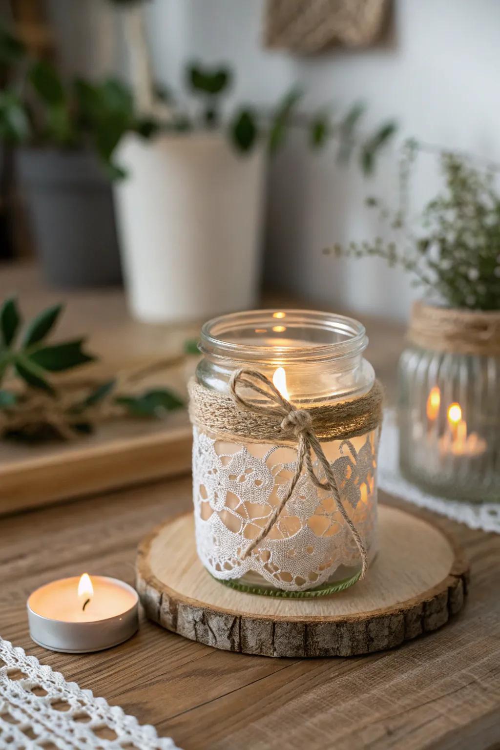 Illuminate your space with the simplicity and elegance of a handcrafted flame holder. Perfect for a cozy Valentine's ambiance.