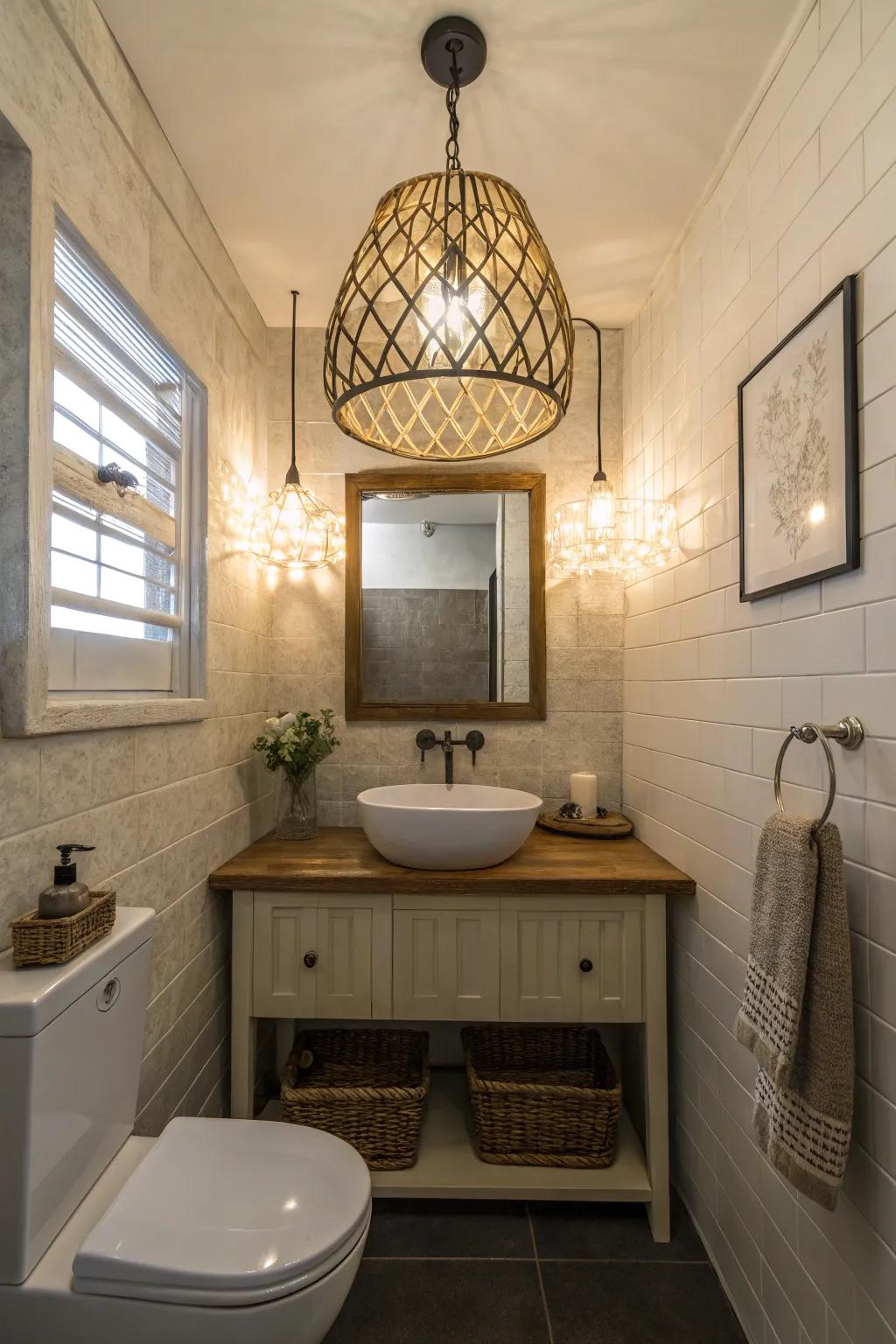 Creative lighting adds personality and atmosphere.