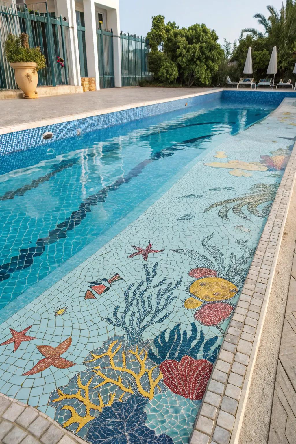 Submerged inlays infuse your pool with a distinctive and artistic impression.