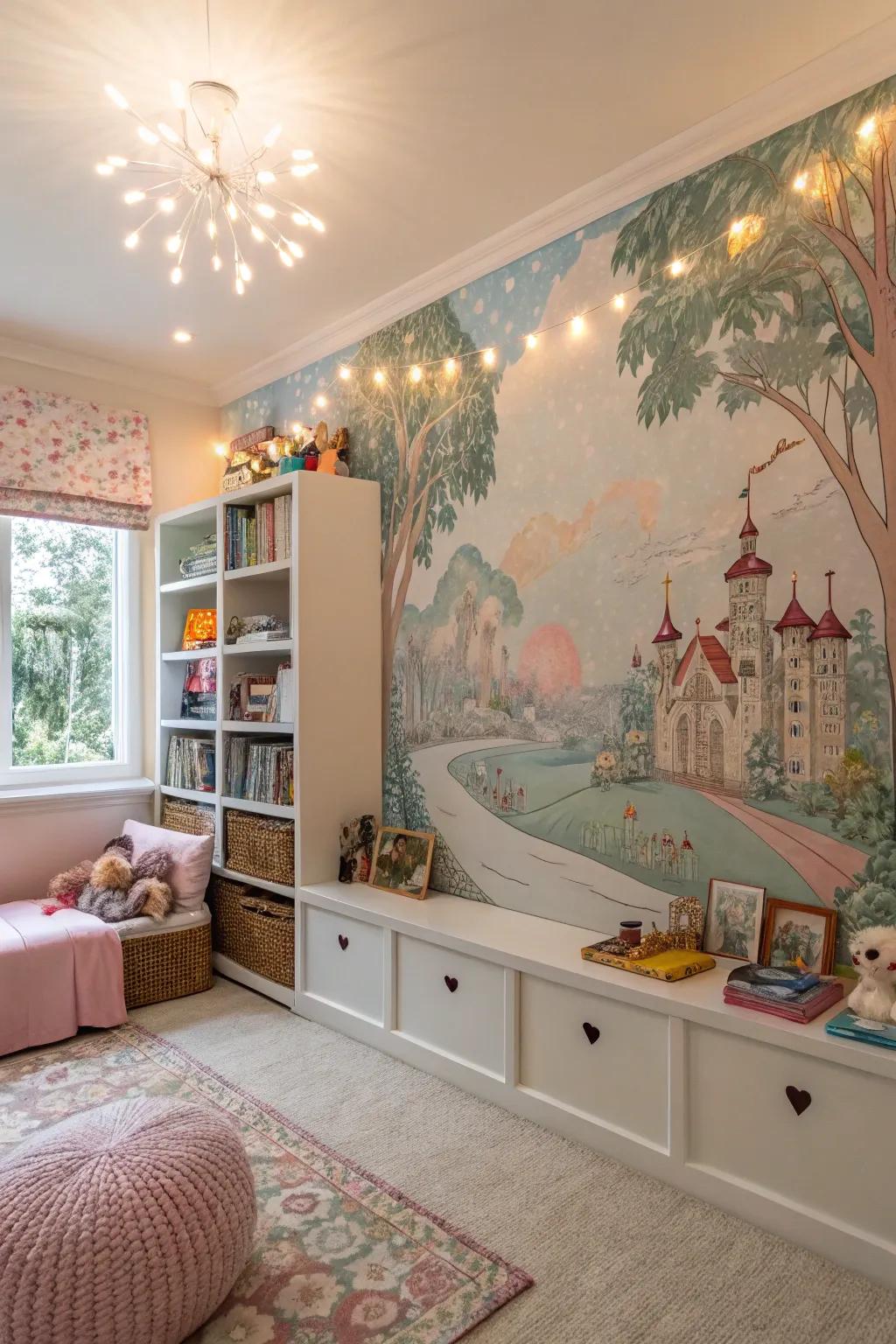 Scenic art transforms walls into works of art.