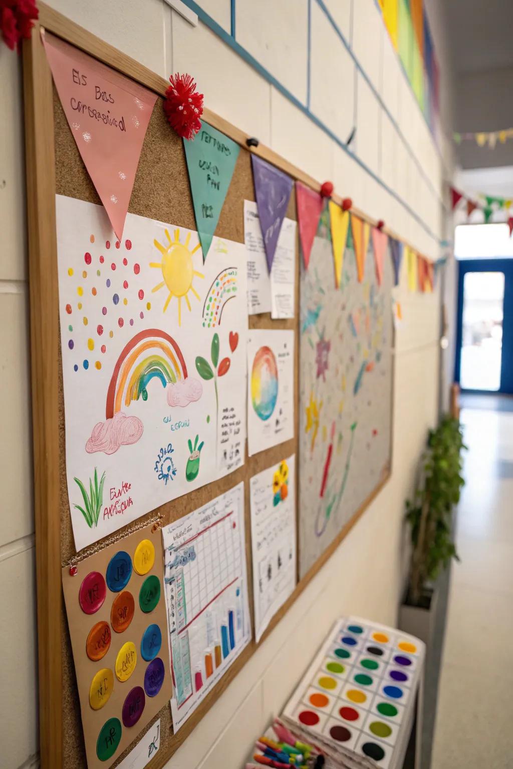 A color-centric board designed to honor diversity and creativity inside the classroom.