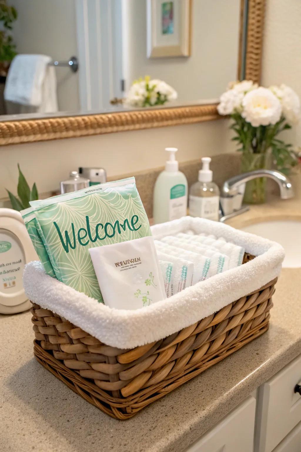 Invigorating cleaning squares offer guests a convenient way to freshen up.