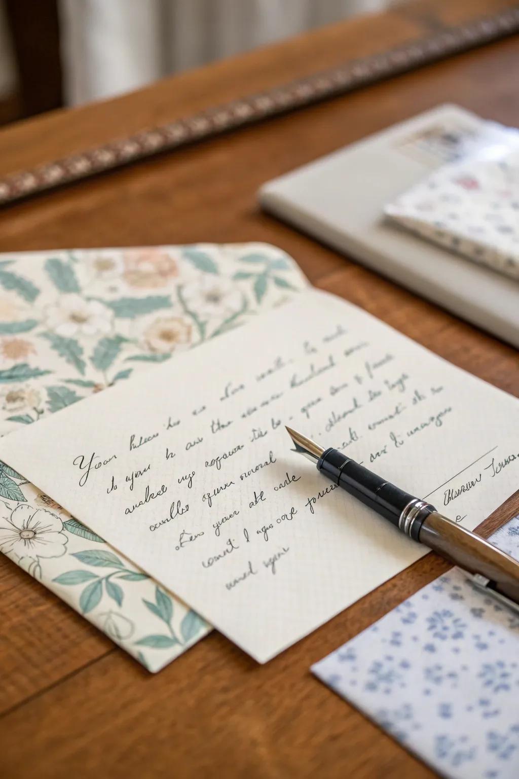 Express your feelings with a handwritten note.