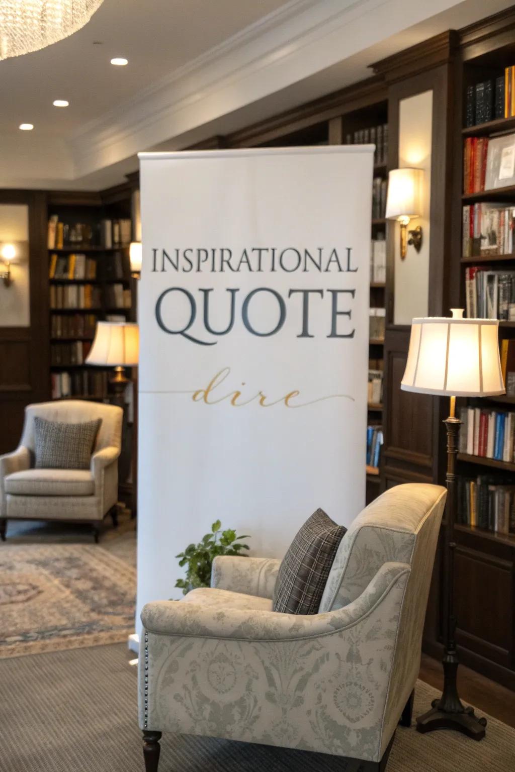Inspiring quotes add depth to welcome posters.