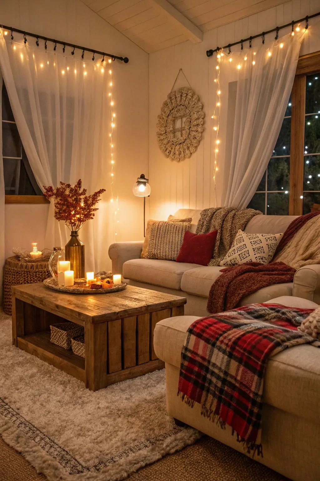 Relax and chat in a cozy lounge.