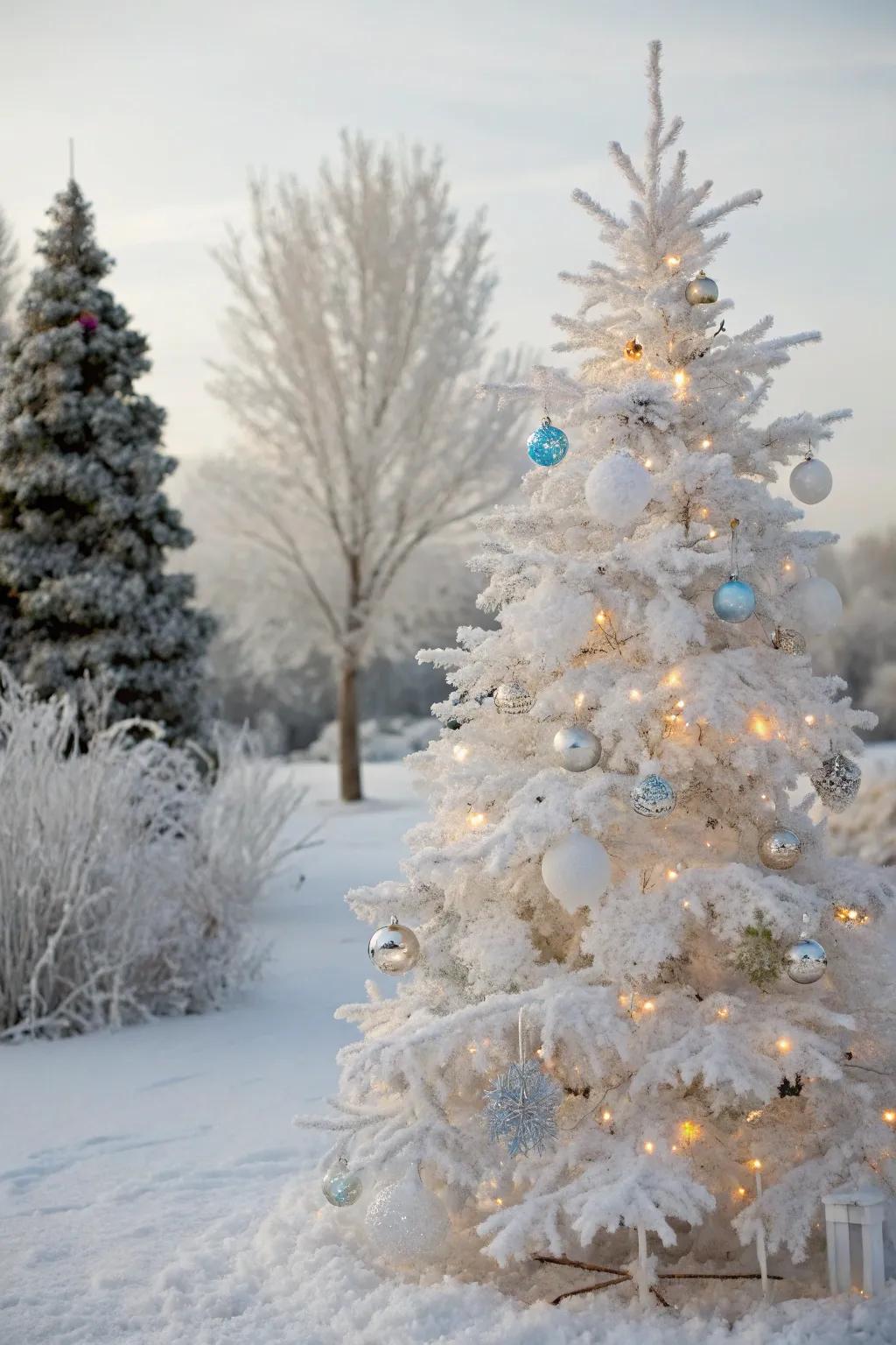 Glistening ice and snow creating a magical wonderland.