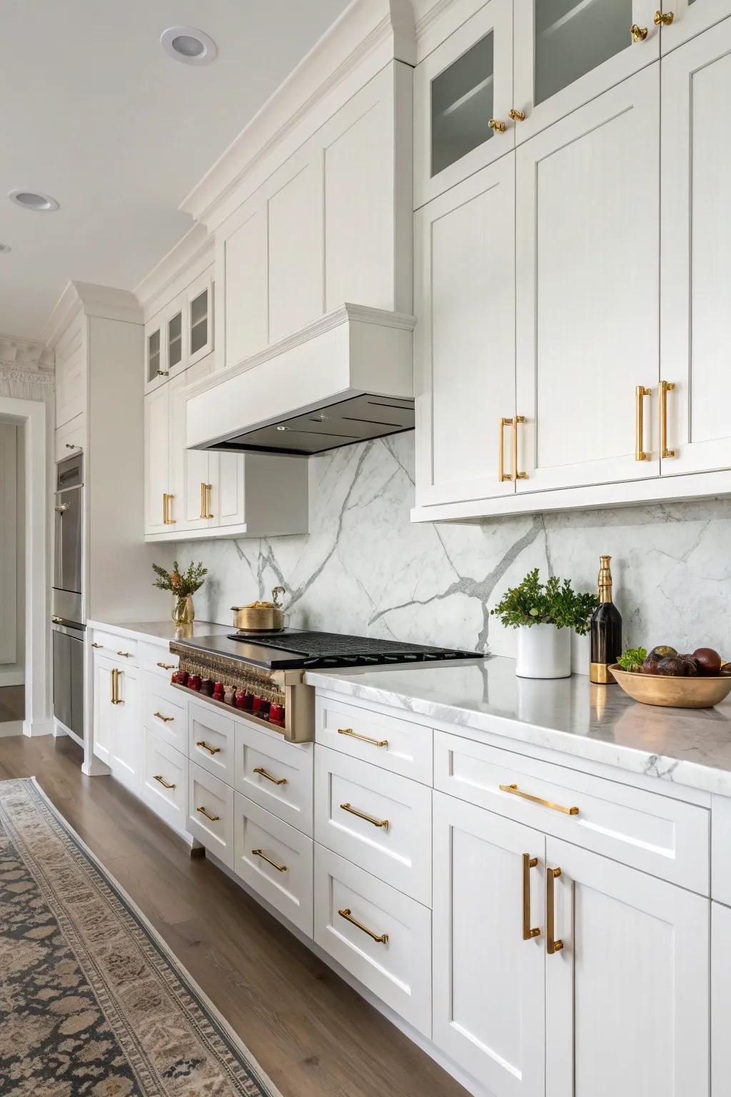 Different hardware adds a bold touch to the kitchen.