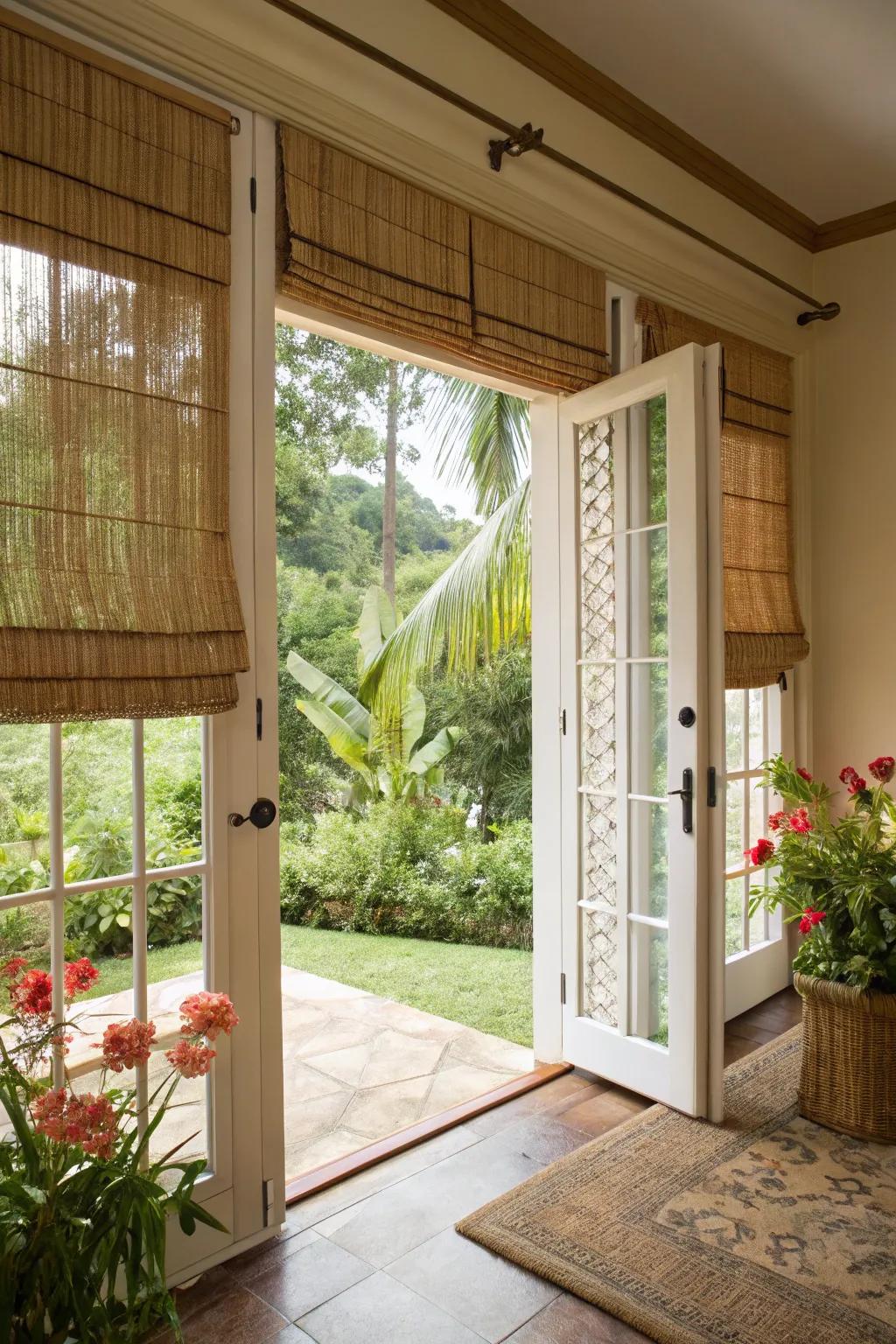 Bamboo solutions bring a breezy, exotic feel.