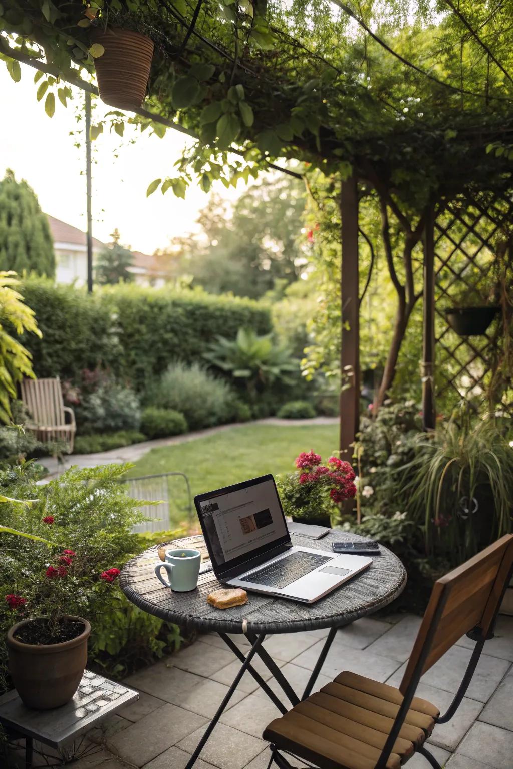 An outdoor space offering a refreshing work environment.