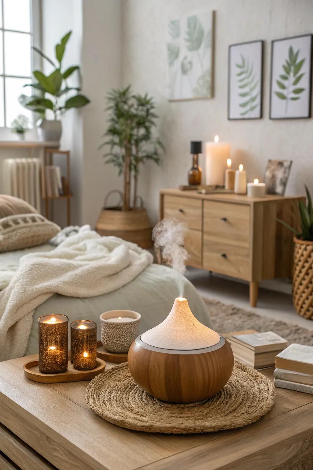 Fragrance diffusers introduce a fragrant layer of tranquility.