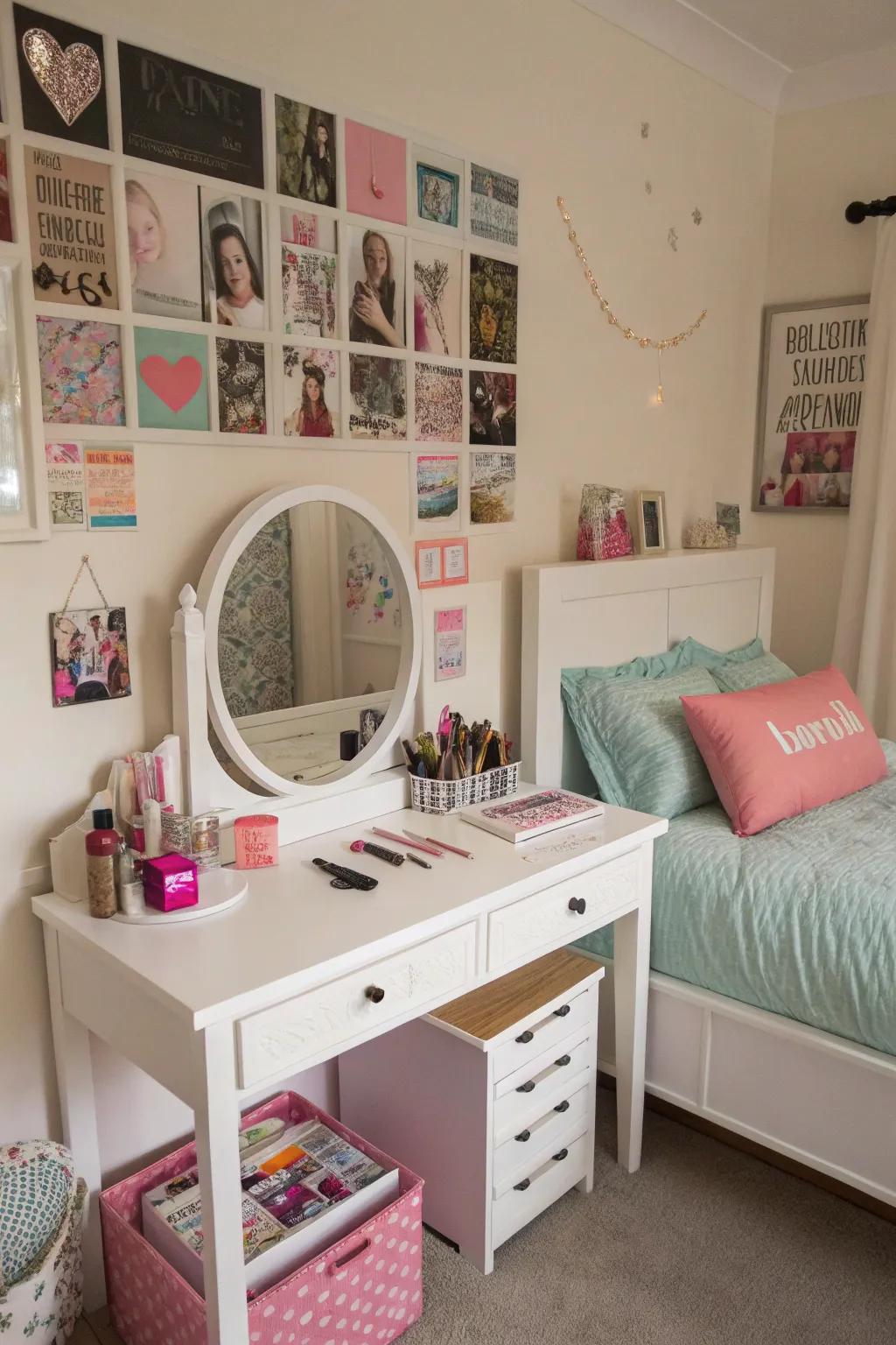 A chic vanity segment ideally suited for style experimentation.