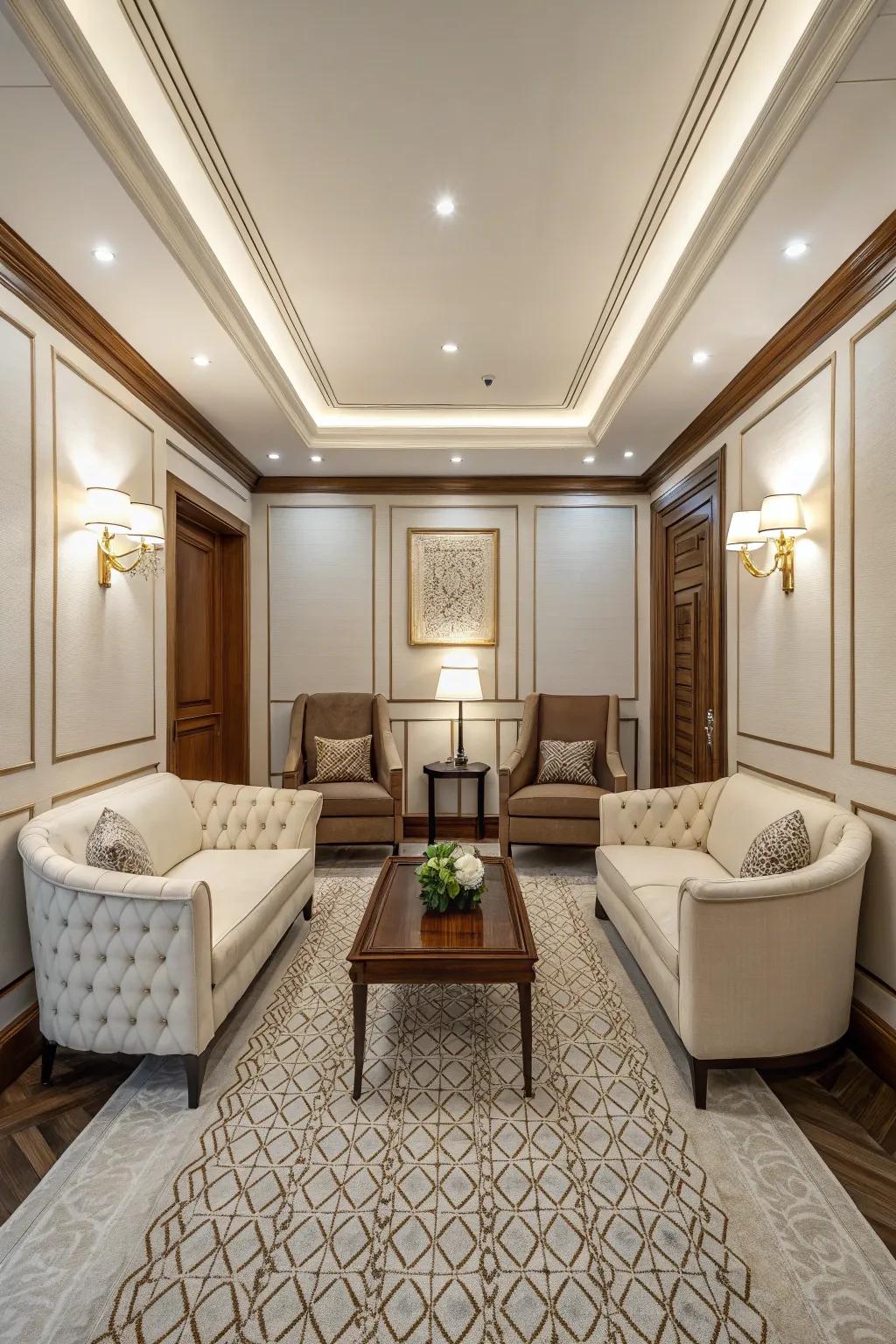 Balance and harmony are enhanced by symmetrical layouts.