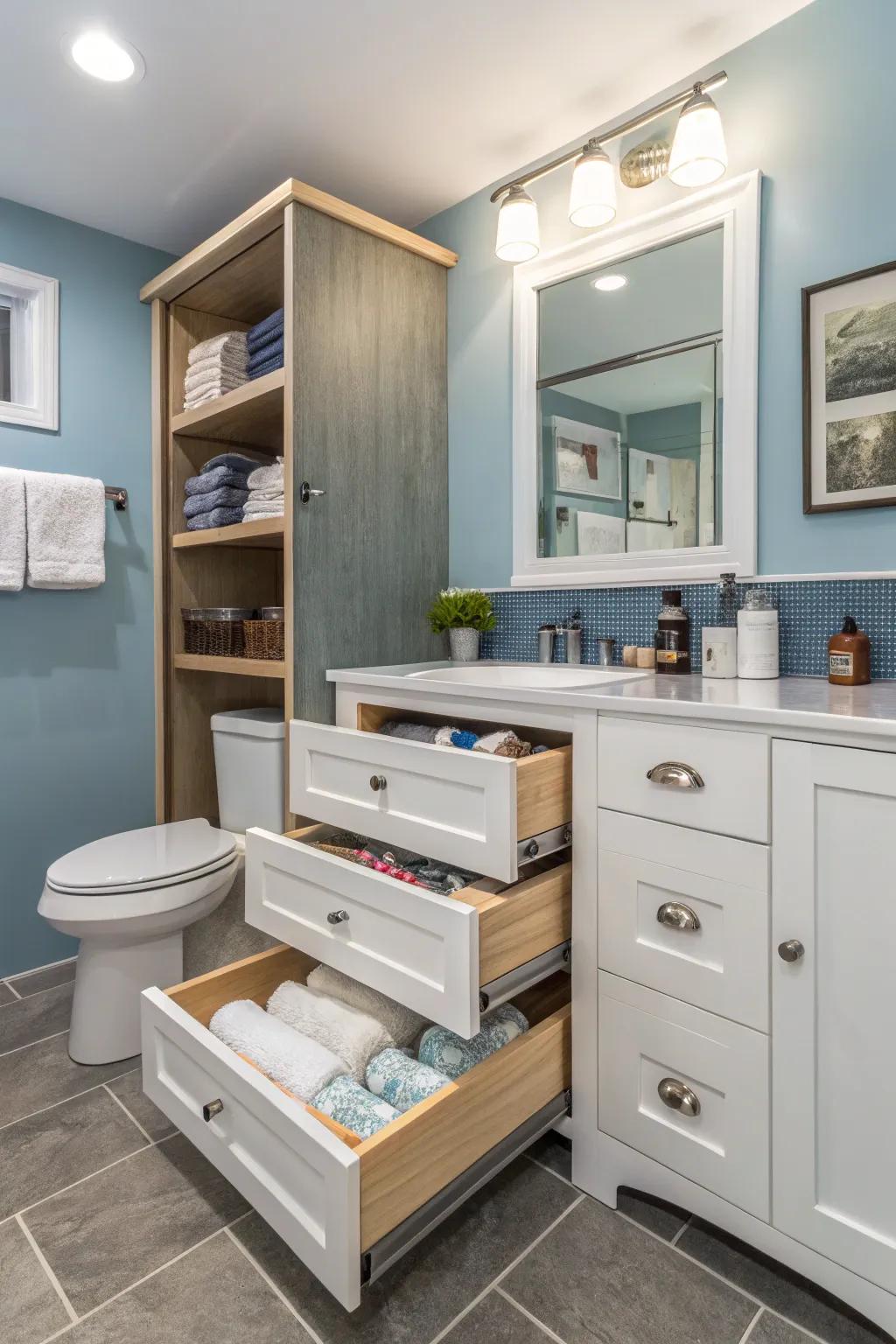 Smart storing keeps your washroom arranged and clutter-free.