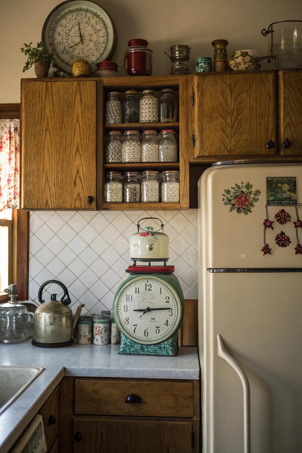 Exhibit collectibles above the fridge so as to get that personalized feel.