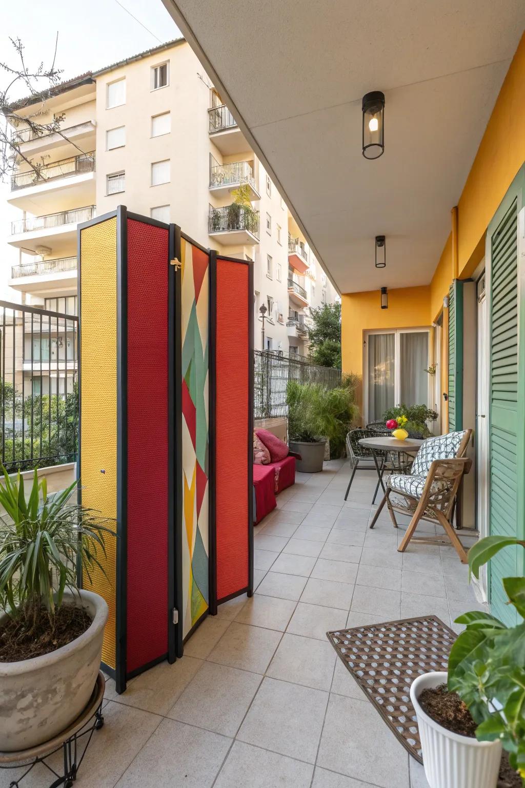 A painted screen adds a bold and personal touch.