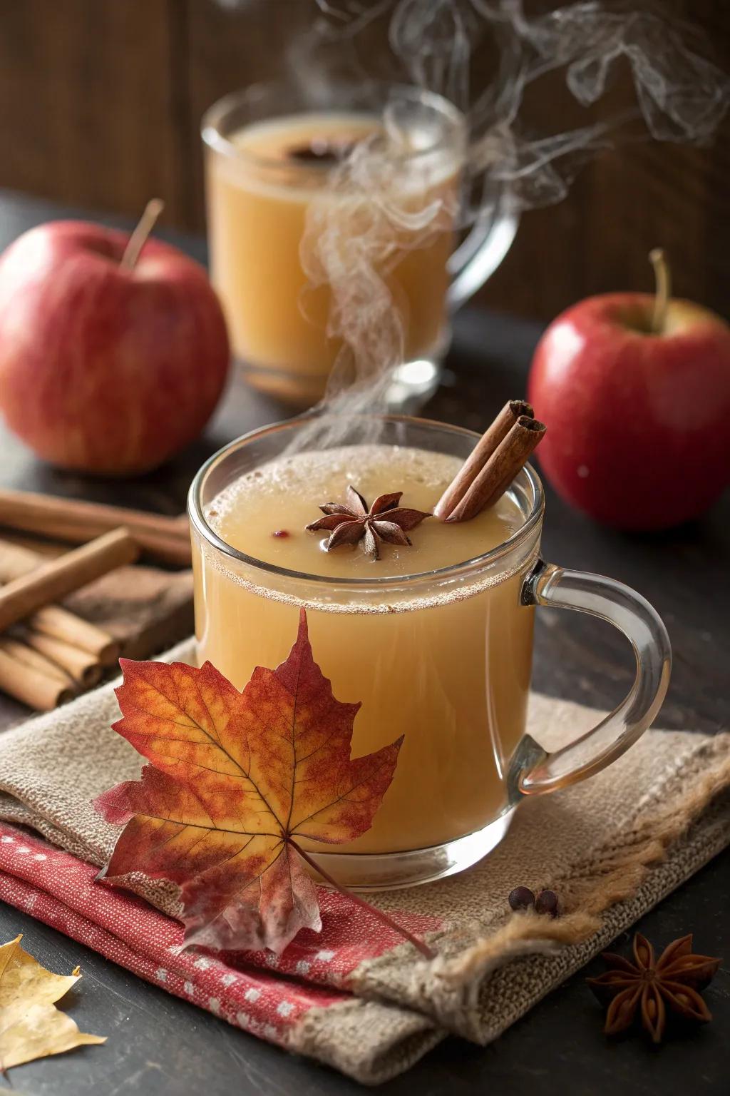 Maple syrup contributes a rich sweetness to cider punch.