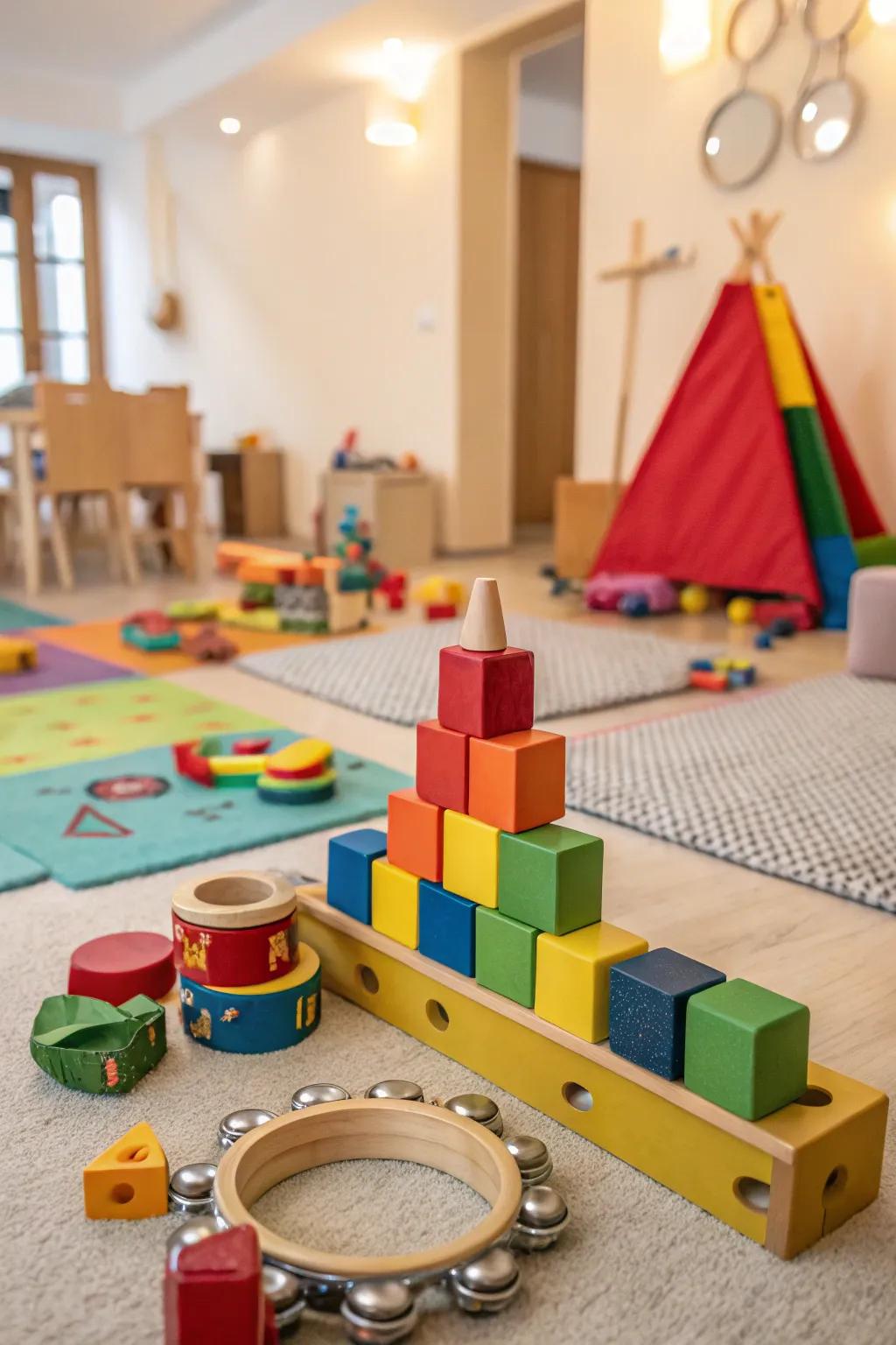 A symphony of play created with blocks and music.