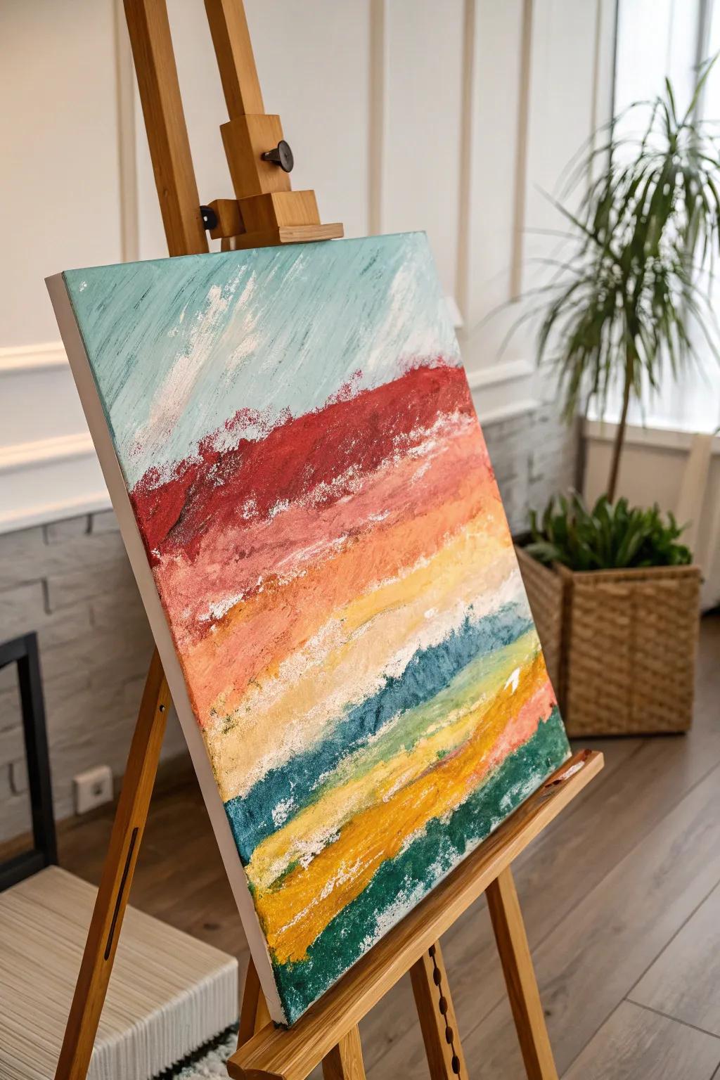 Generate depth and dimension with layered brush strokes.