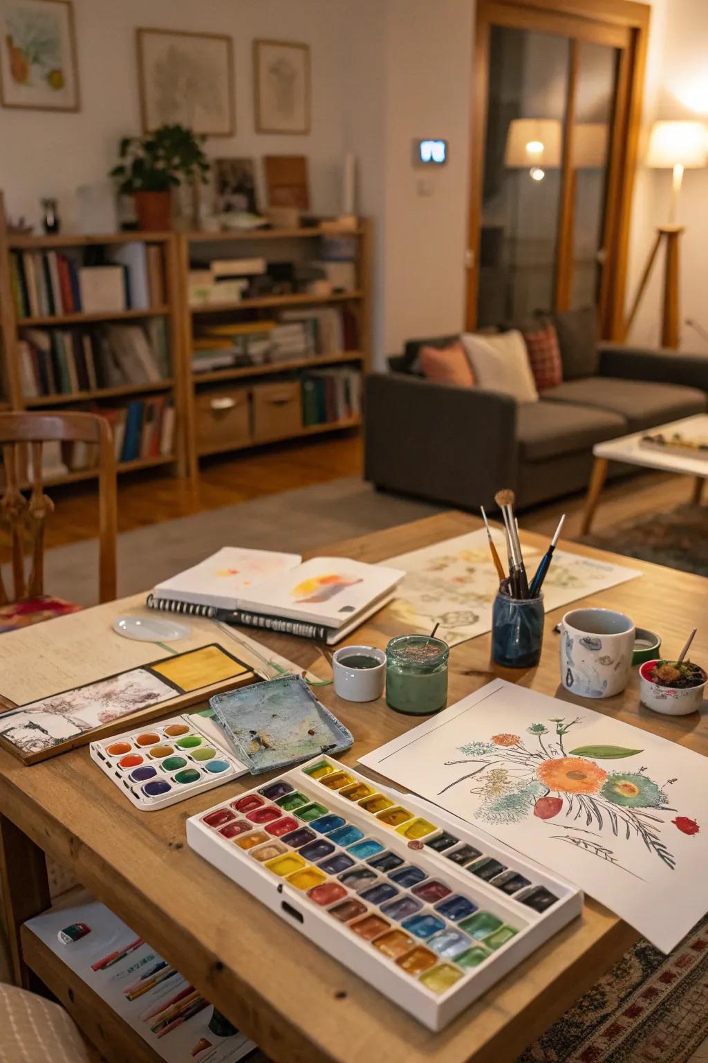 A do-it-yourself artwork area where attendees can unleash their creativity.