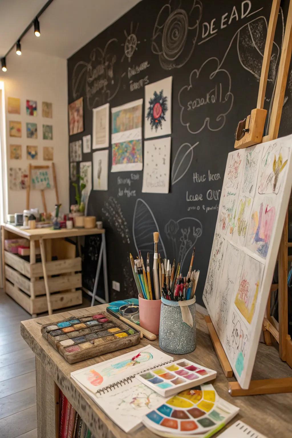 You can keep ideas at your fingertips with chalkboard paint.
