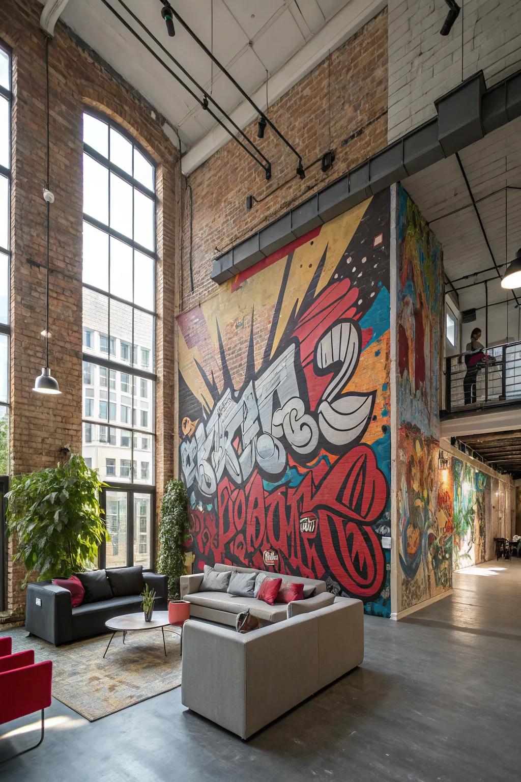 Capture urban energy with graffiti art.