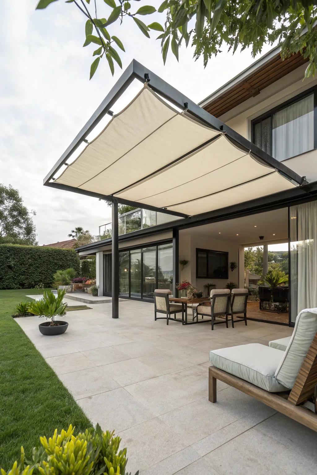 Maximize space with an unsupported overhead covering.
