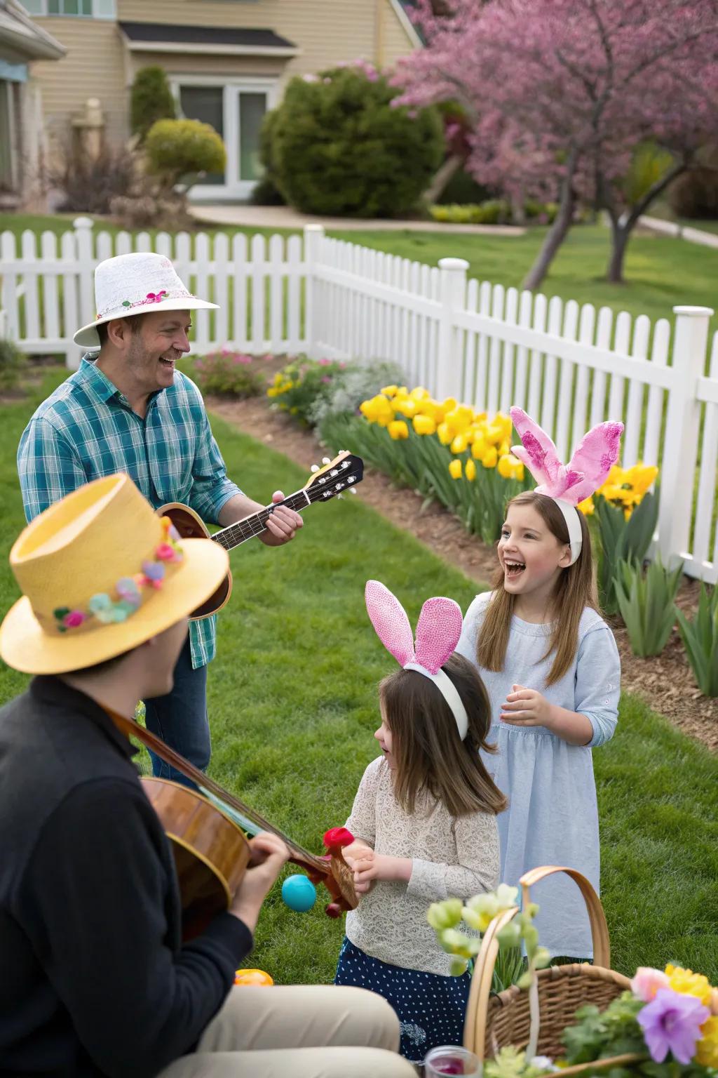A joyful family Easter procession to create lasting memories.