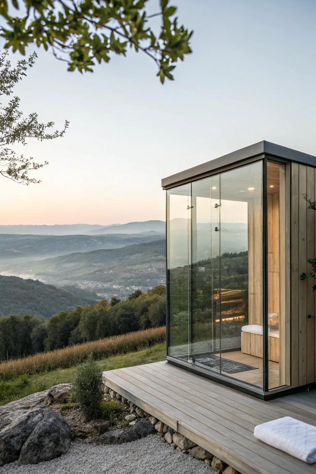 An infinity sauna with endless views.