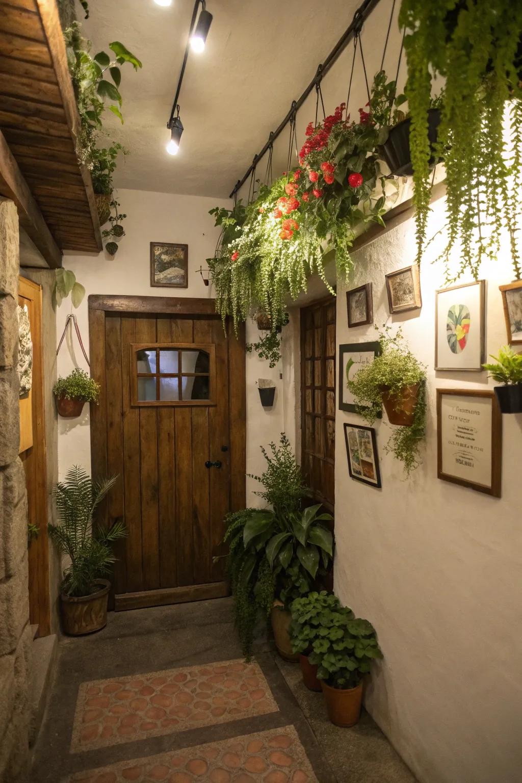 Hanging botanicals are a unique and space-saving way to showcase greenery.