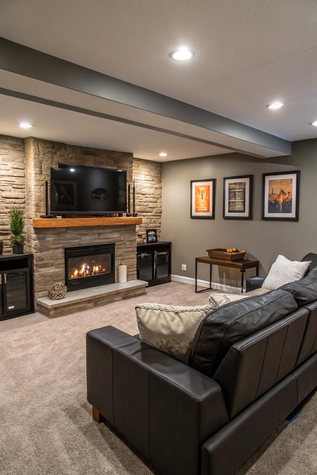 Fireplace entertainment hubs are functional and stylish.