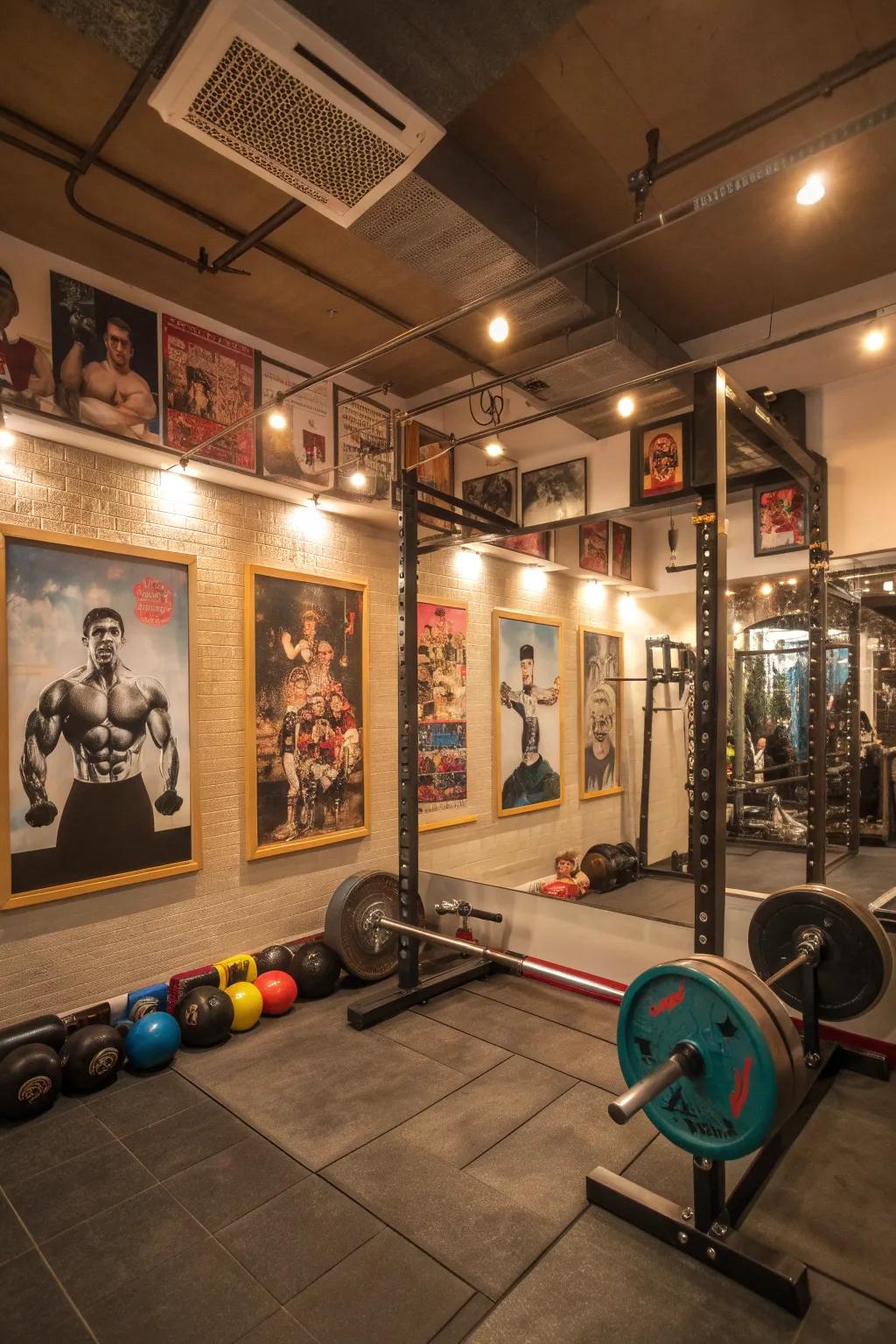 Inspiring wall art sustains drive and focus.