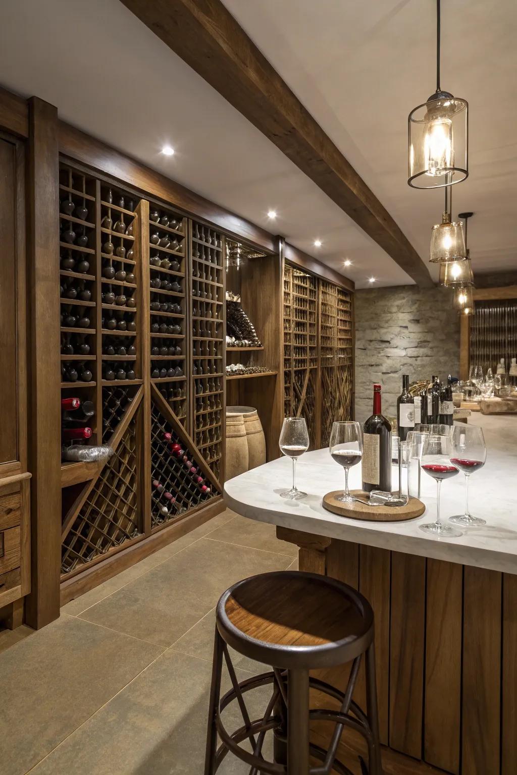 A refined area for wine aficionados.