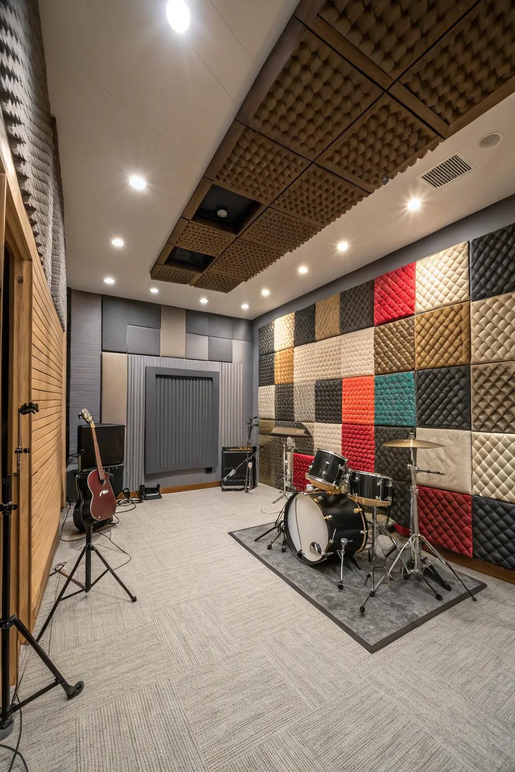 Acoustic panels enhance sound dynamics.
